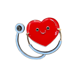 Broşă "Smiley Heart with Stethoscope"